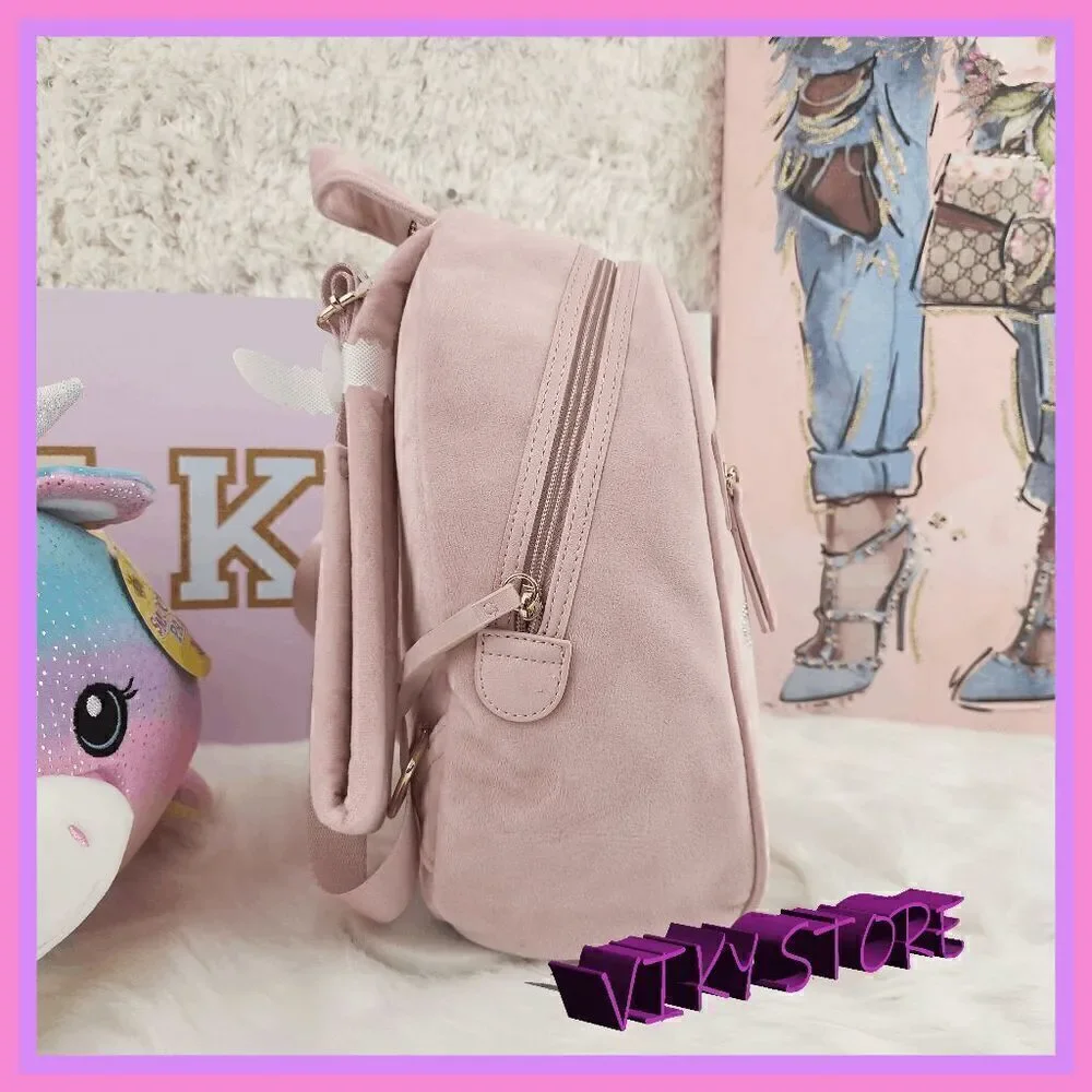 NWT 💖 {Juicy Couture}  Stylish Everyday Companion:  Pink Velvet Backpack with L